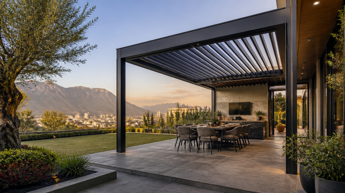 Pérgola bioclimática instalada en roof garden de la zona Valle